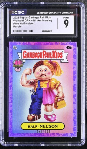 Garbage Pail Kid: Half Nelson #45a Purple Border 131/199
